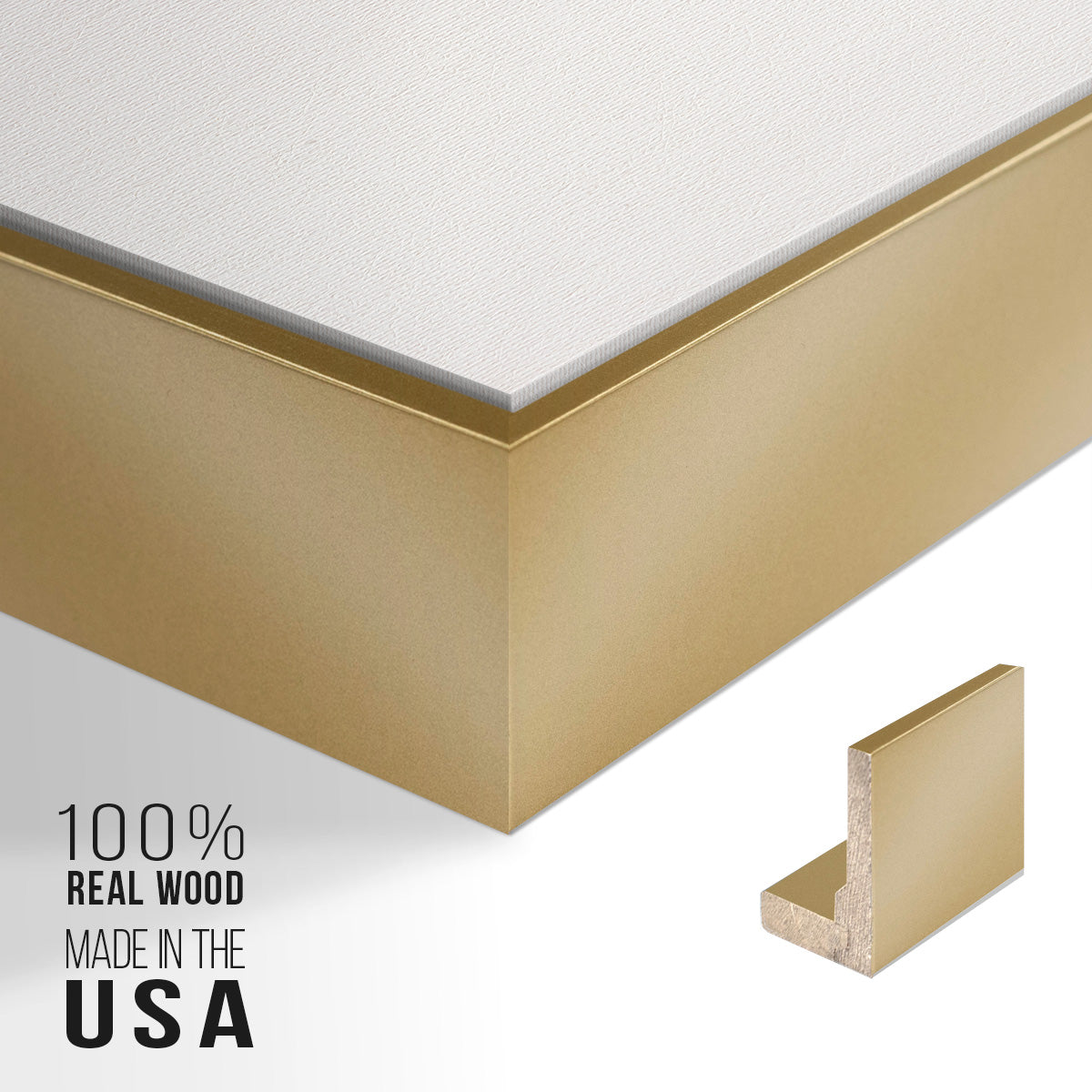 Gold Horizon I - Floater Framed Canvas Print