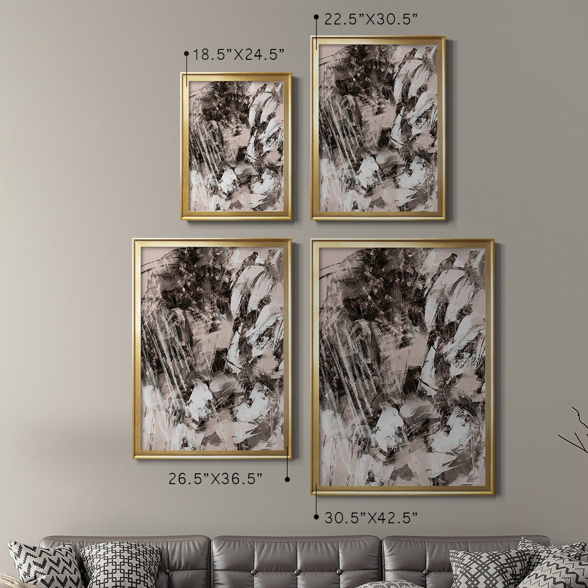 Blush Blackboard I - Modern Framed Canvas Print