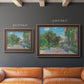 Impressionist residential landscape at Argenteuil by Claude Monet in an ornate bronzed mahogany wood frame shown in multiple size options.