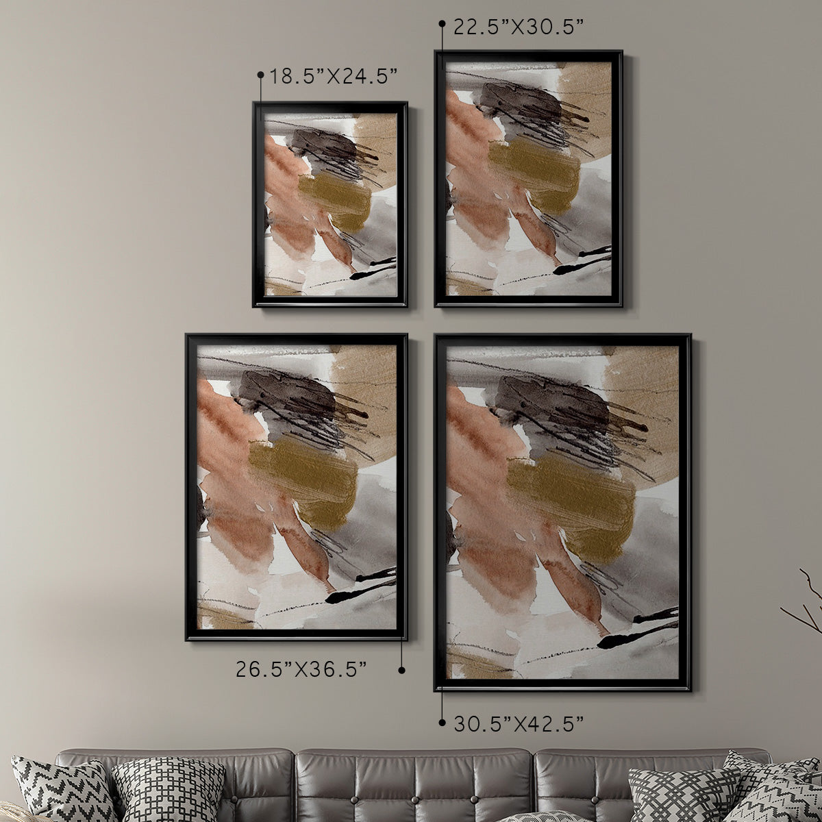 Antique Gold II - Modern Framed Canvas Print