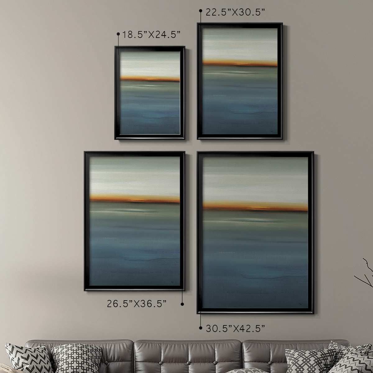 Beside the Blue I - Modern Framed Canvas Print