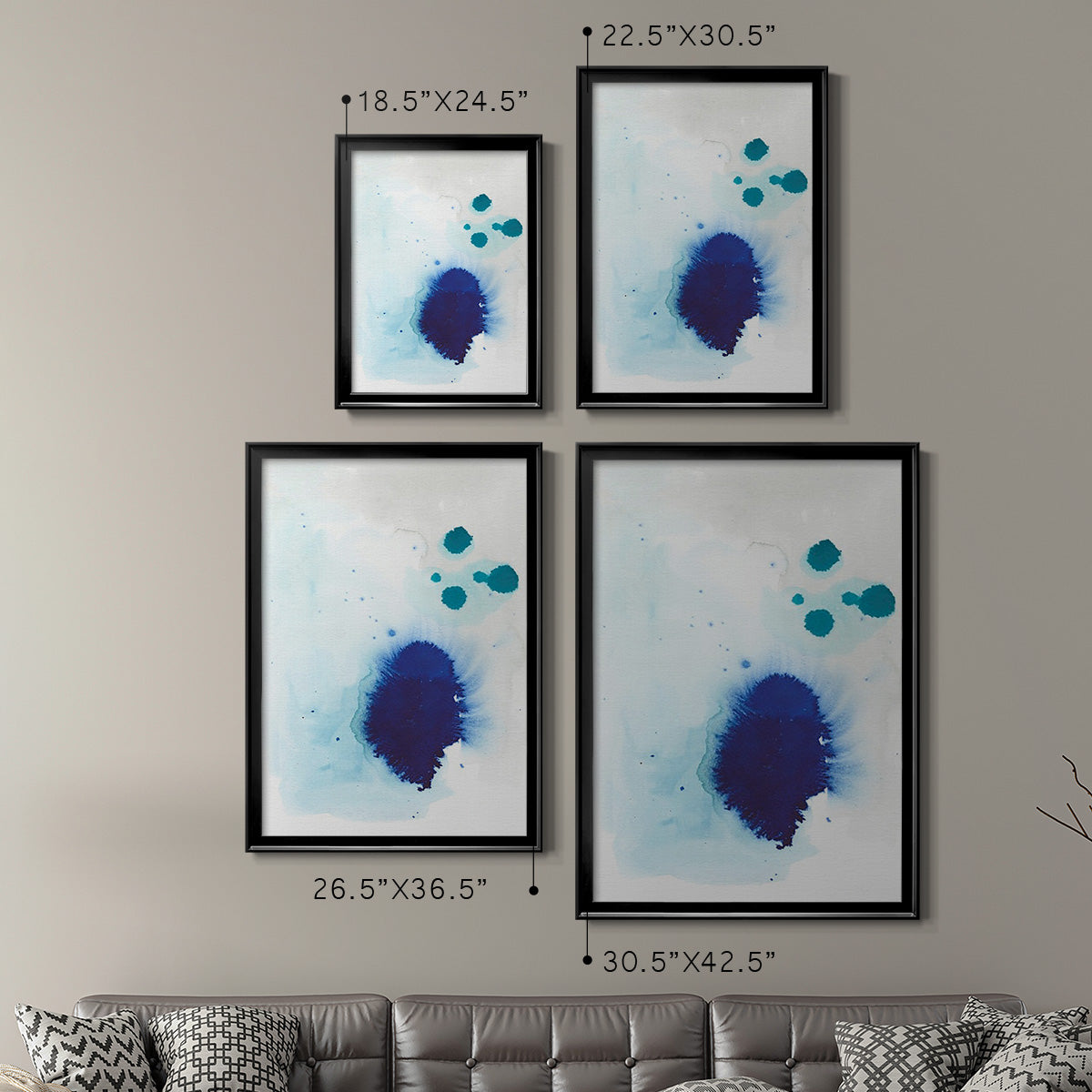Spare Blue I - Modern Framed Canvas Print