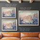 Impressionist Mediterranean harbor painting by Paul Signac in an ornate champagne frame shown in multiple size options.
