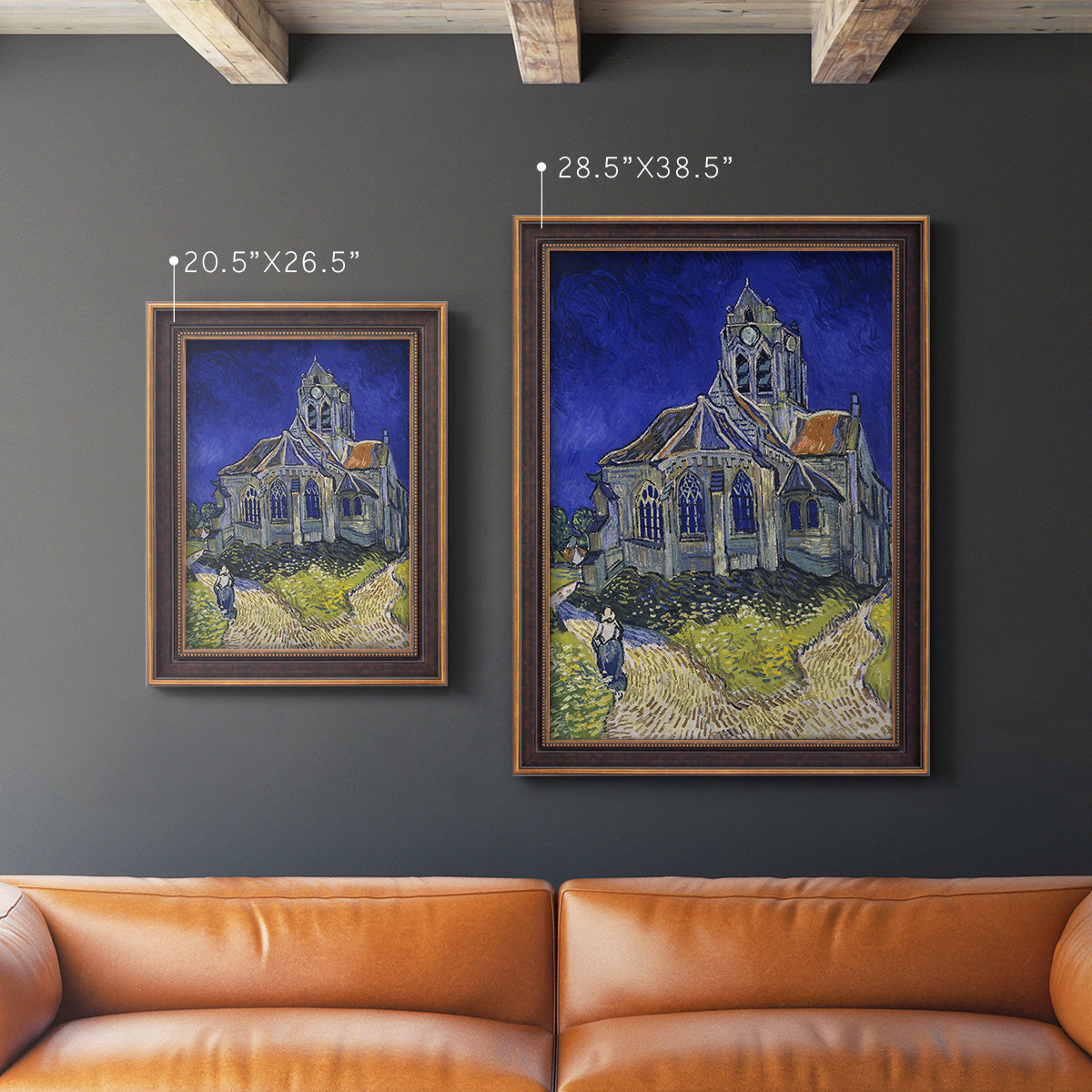 The Church at Auvers - Ornate Framed Canvas Print