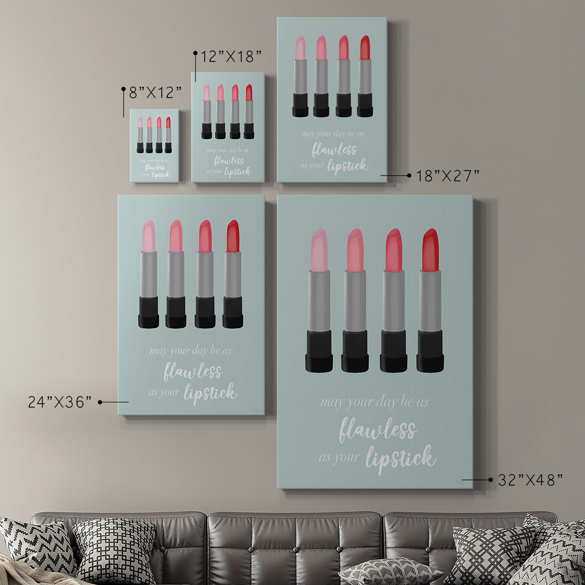 Flawless Lipstick Premium Gallery Wrapped Canvas - Ready to Hang