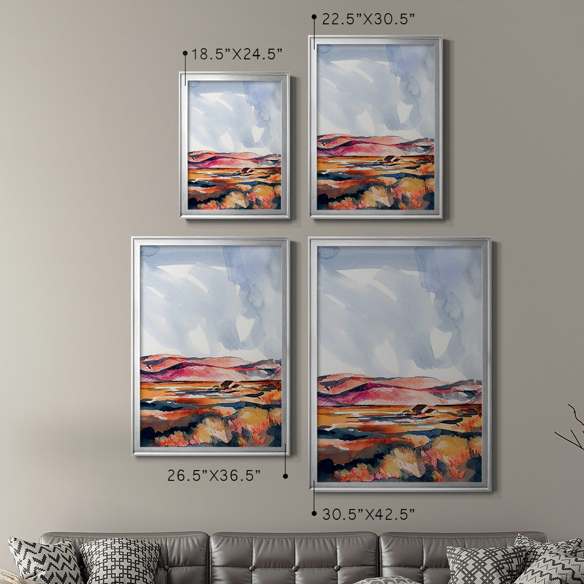Chromatic Landscapes I - Modern Framed Canvas Print