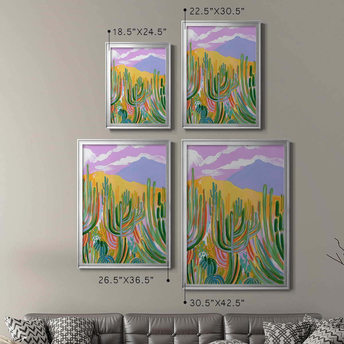 Lavender Desert I - Modern Framed Canvas Print