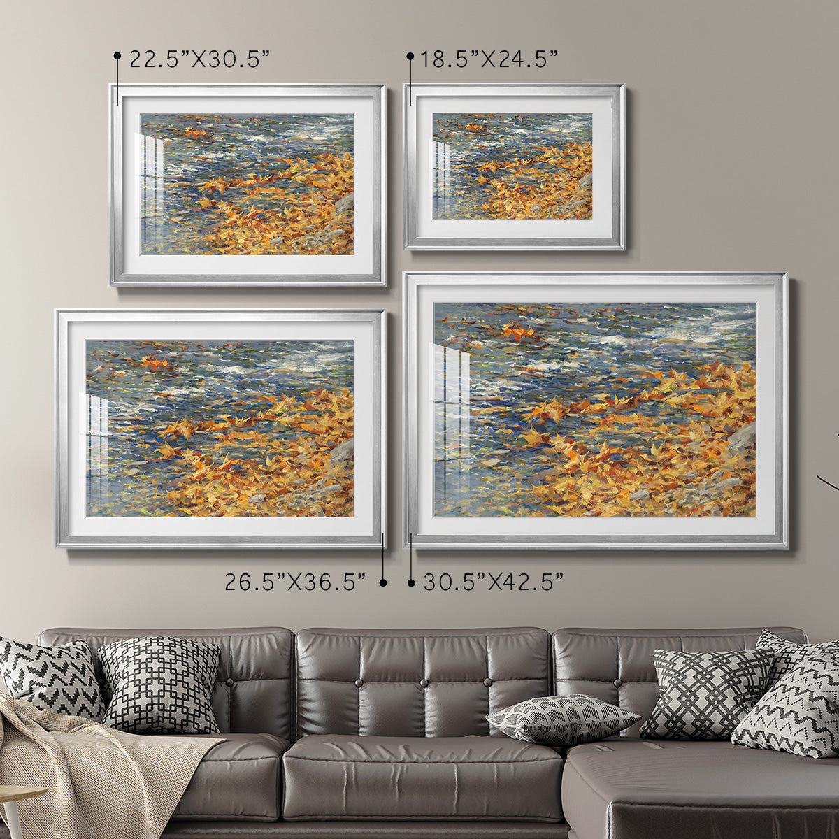Autumn Creek - Modern Framed Art Print