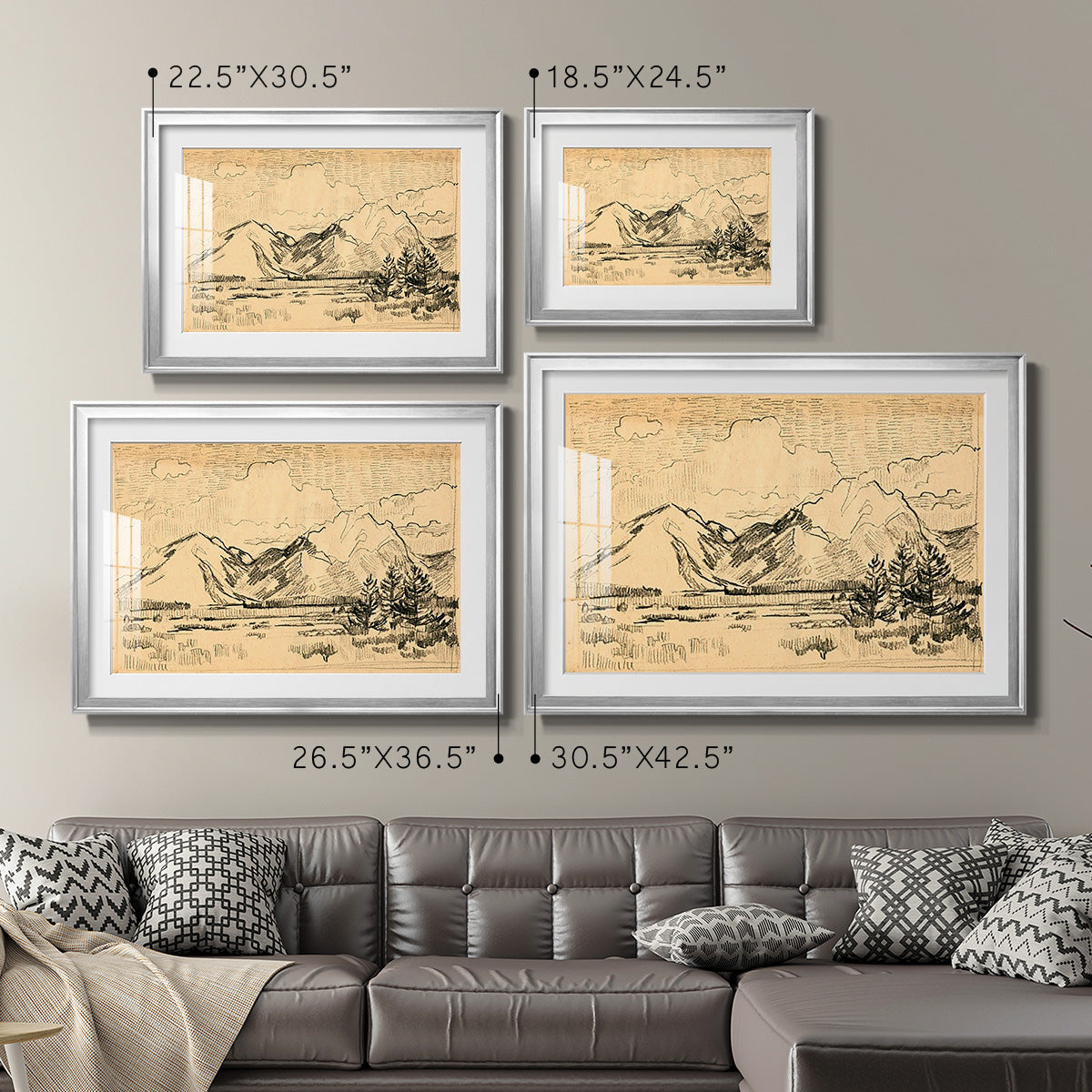 Hatched Horizon II Premium Framed Print - Ready to Hang