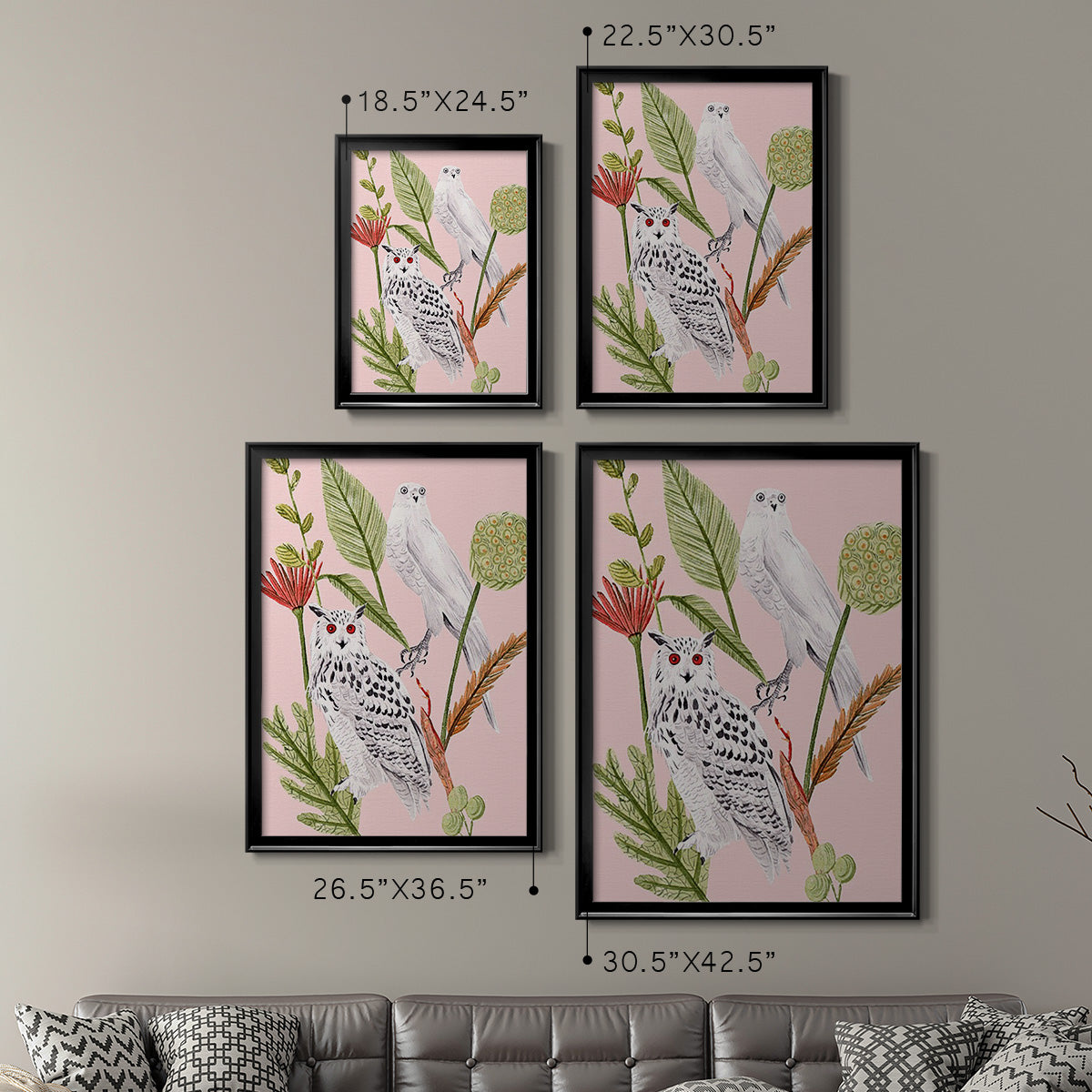 Birds in Motion V - Modern Framed Canvas Print