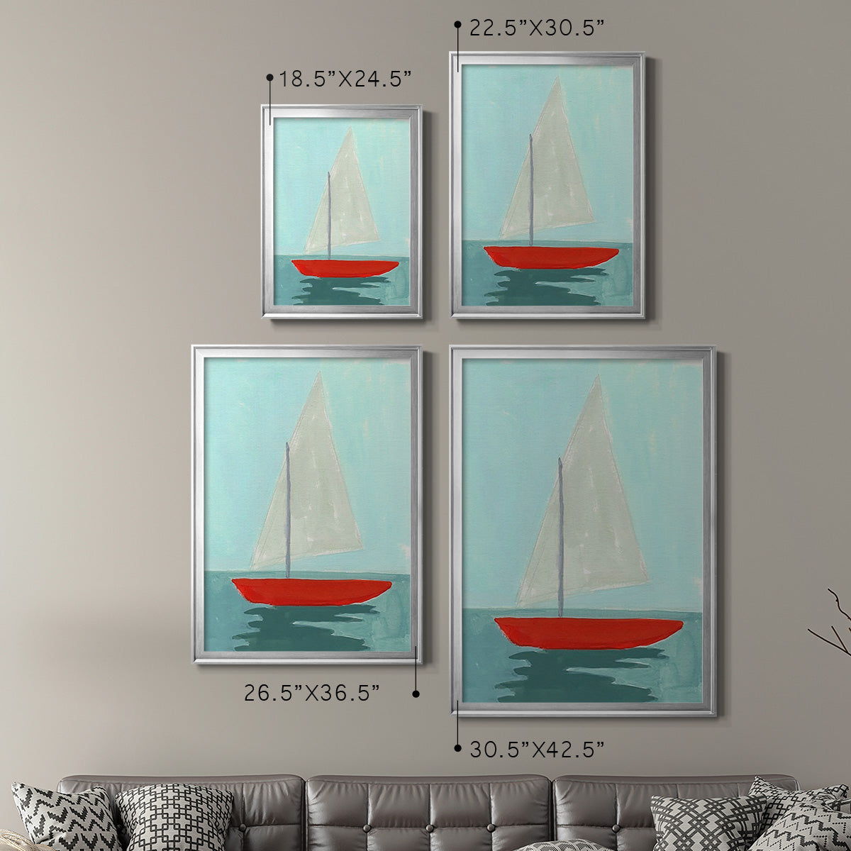 Small Sail II - Modern Framed Canvas Print