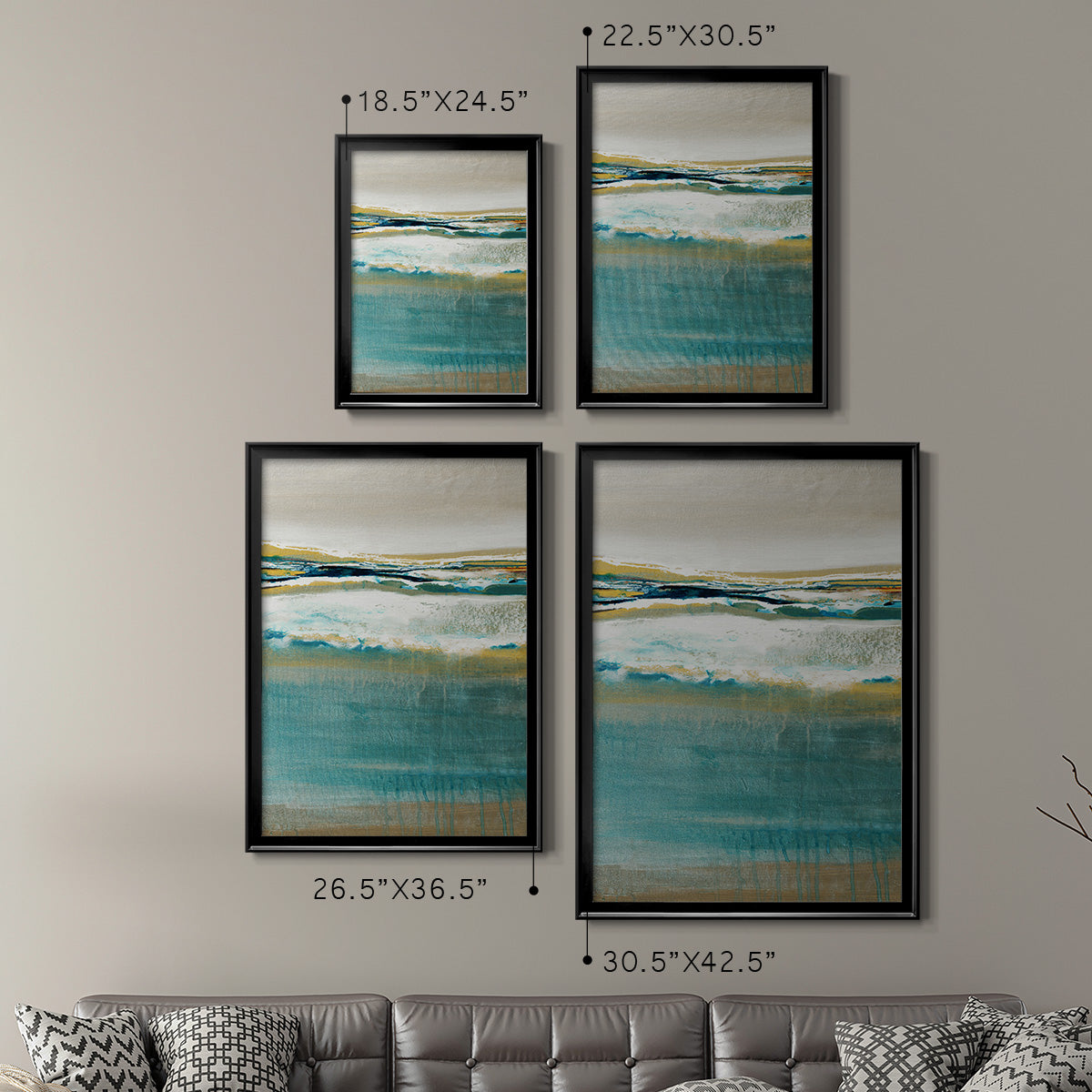 Aqua Quartz V2 - Modern Framed Canvas Print