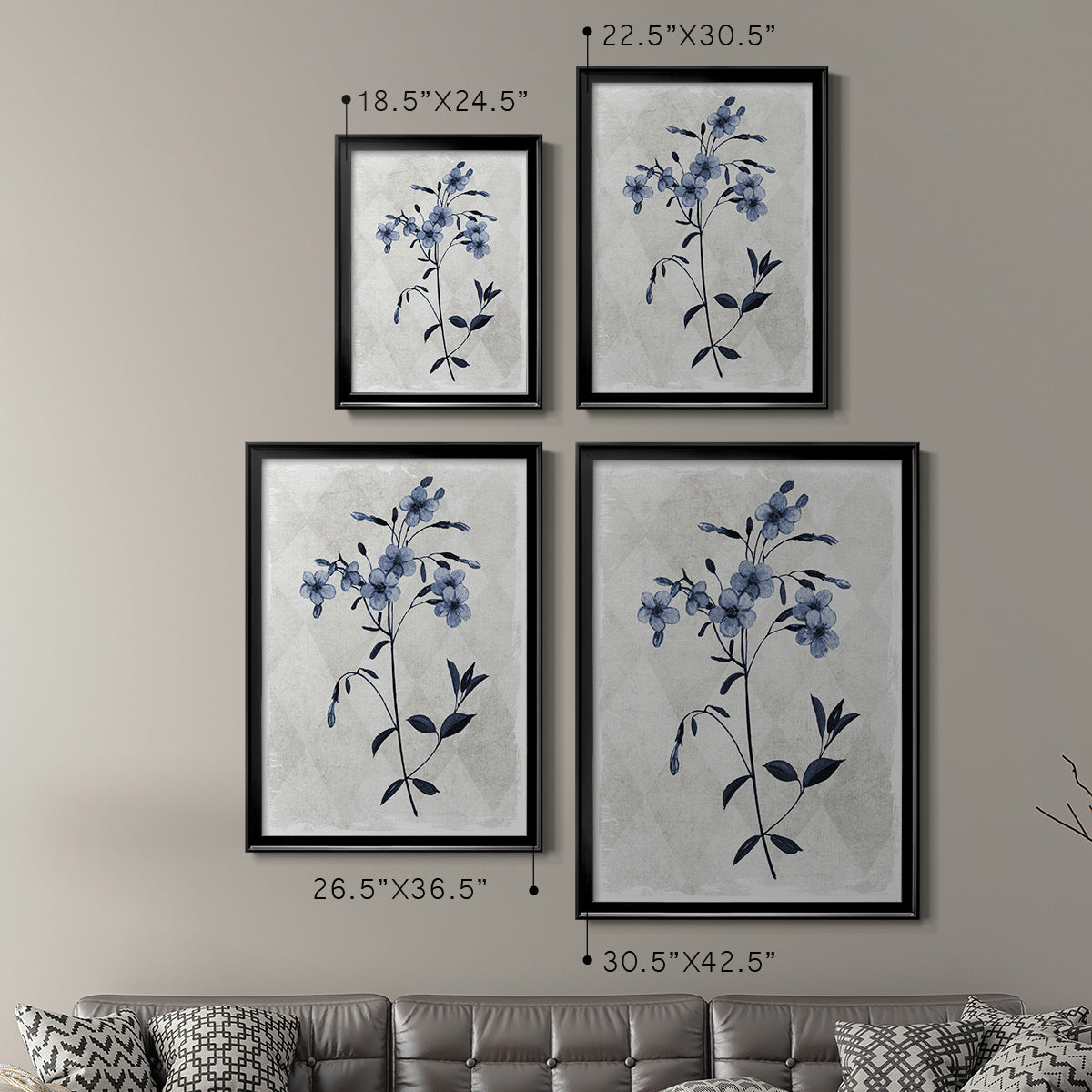 Harlequin Botanical III - Modern Framed Canvas Print