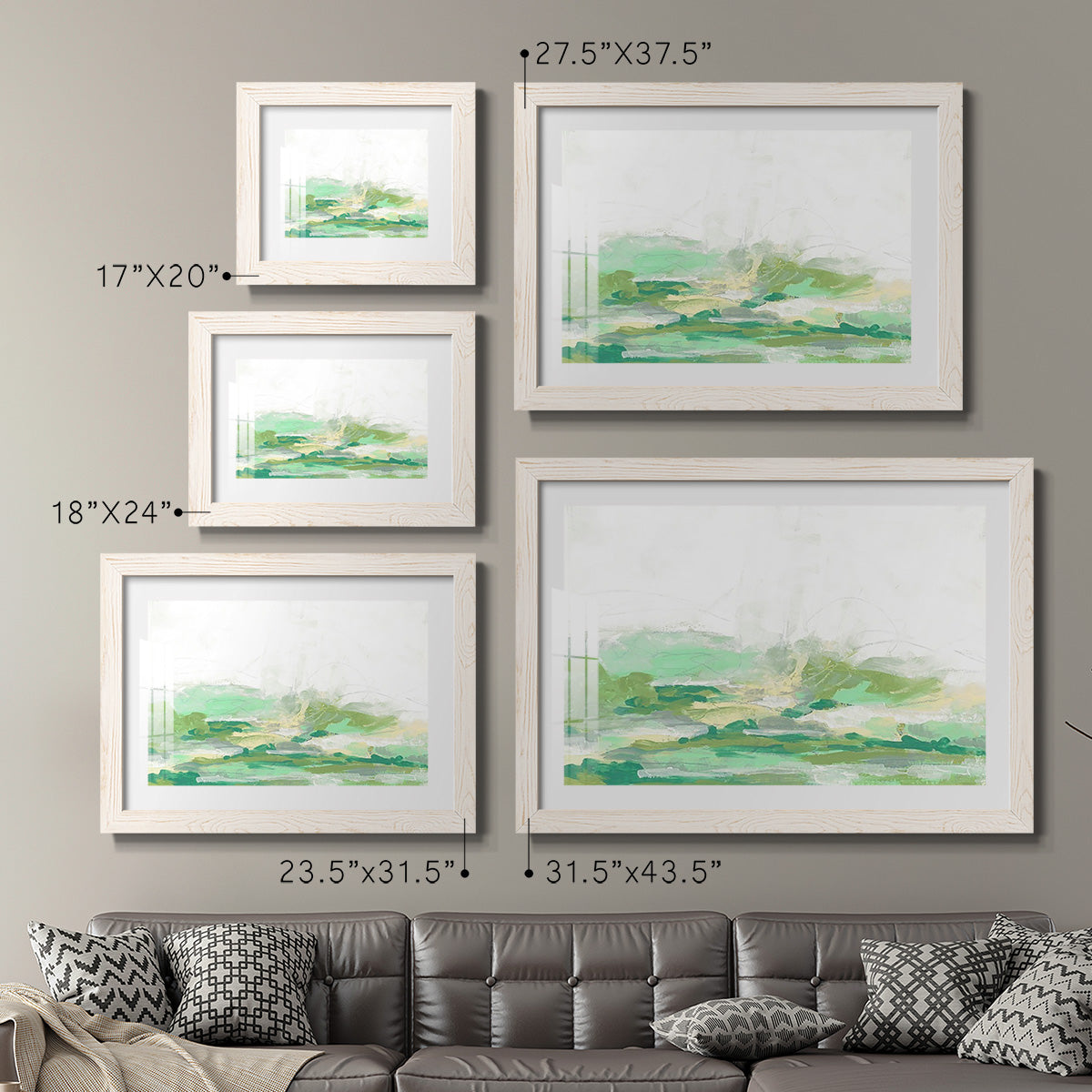 Green Mist Vista I - Barnwood Framed Art Print