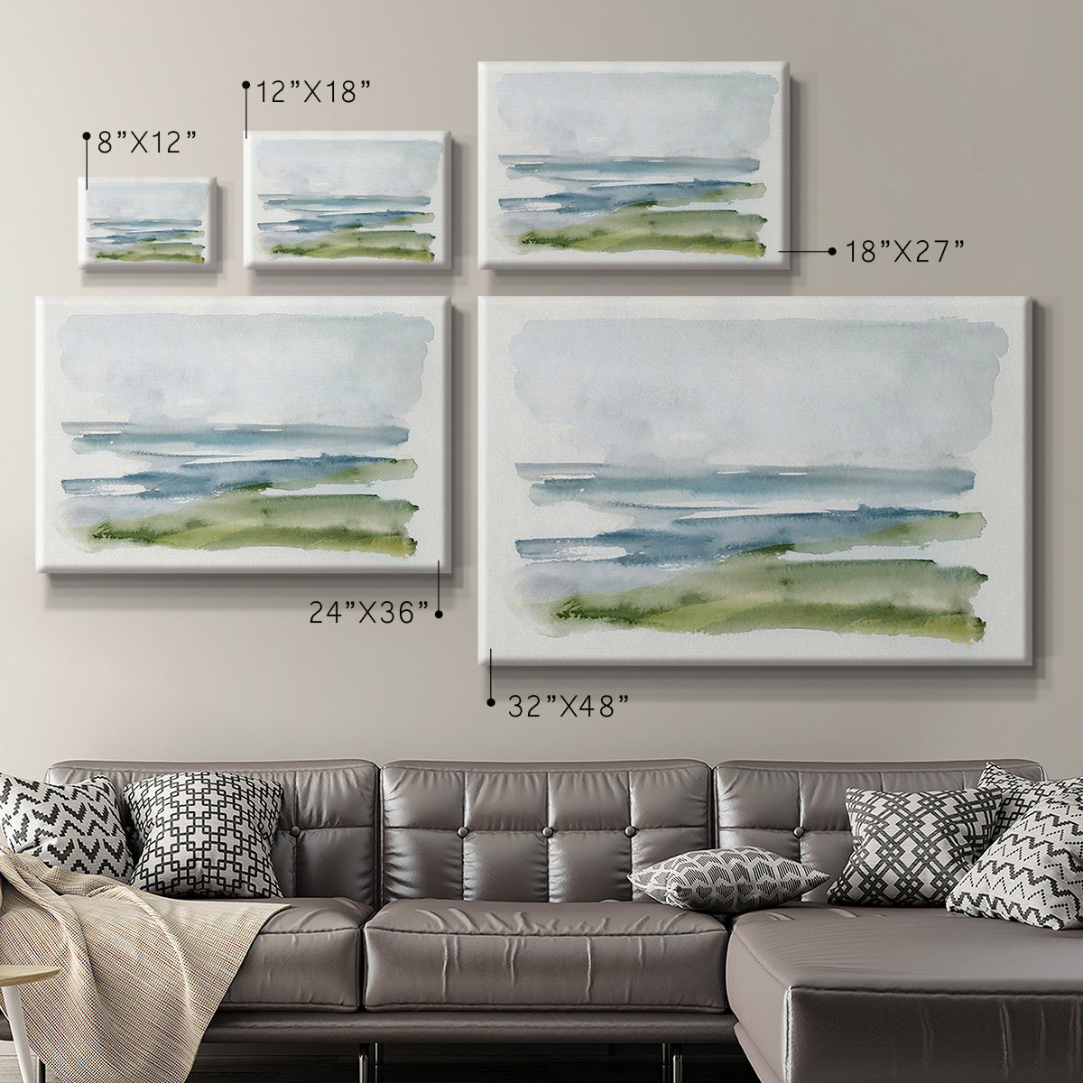 Coastline Splash I Premium Gallery Wrapped Canvas - Ready to Hang