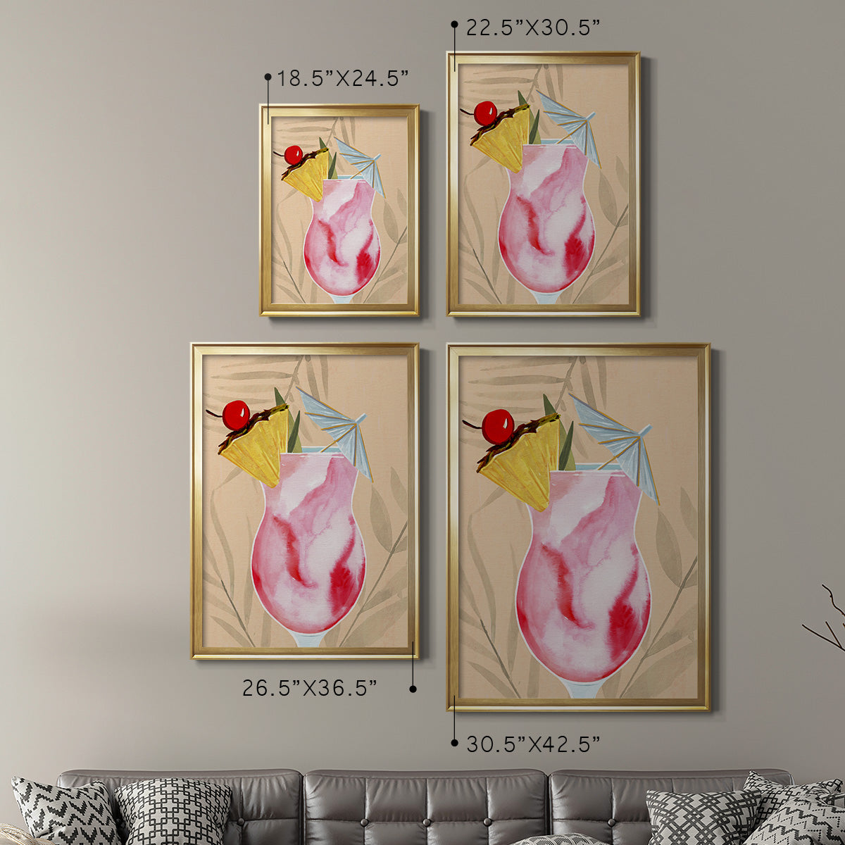 Tropical Cocktail II - Modern Framed Canvas Print
