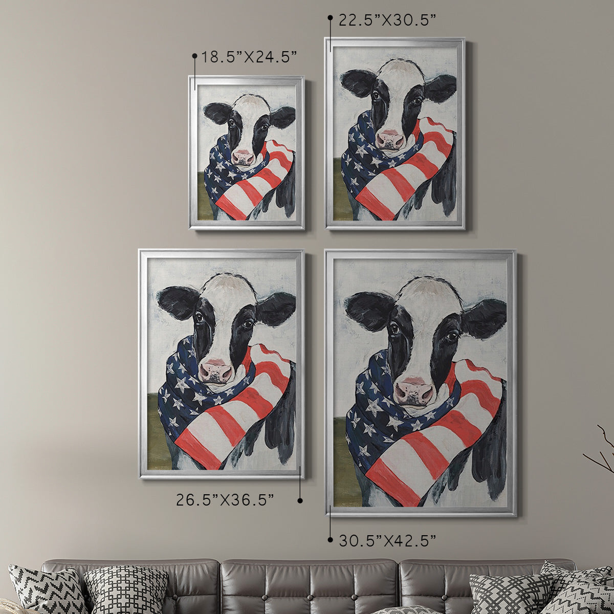 American Cow I - Modern Framed Canvas Print