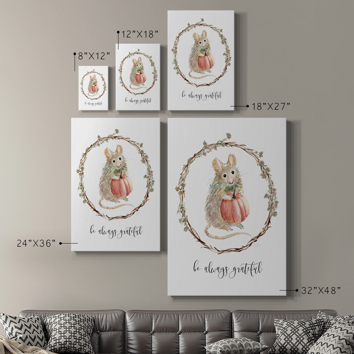 Harvest Home Mouse - Canvas Art Print