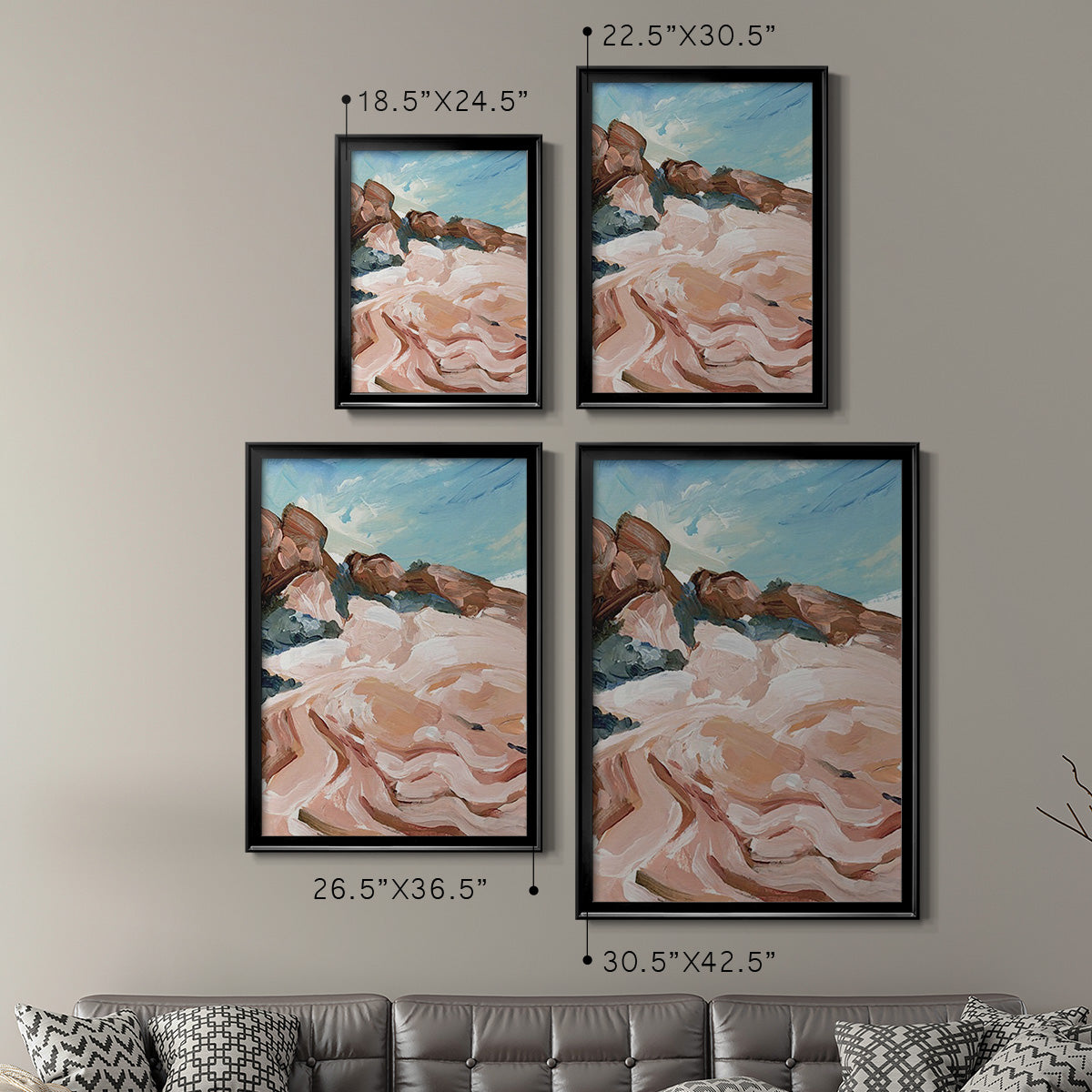 Impasto Plateau I - Modern Framed Canvas Print