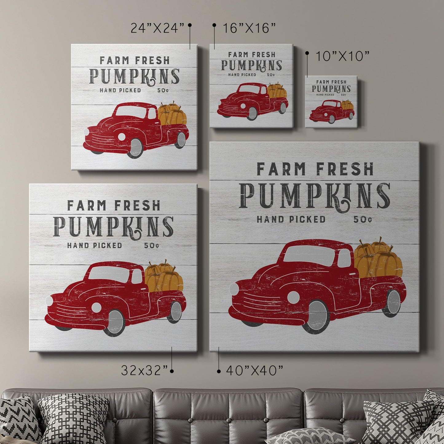 Farm Fresh Pumpkins -Premium Gallery Wrapped Canvas - Ready to Hang