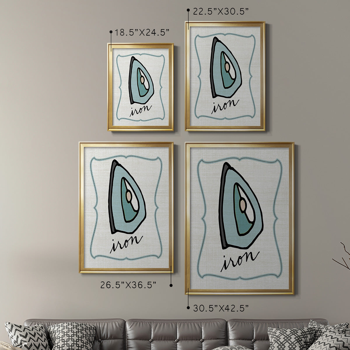 Iron - Modern Framed Canvas Print