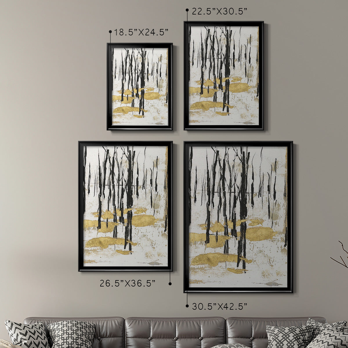 Gilded Winter I - Modern Framed Canvas Print