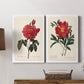 Red Botanical III Premium Gallery Wrapped Canvas - Ready to Hang - Set of 2 - 8 x 12 Each