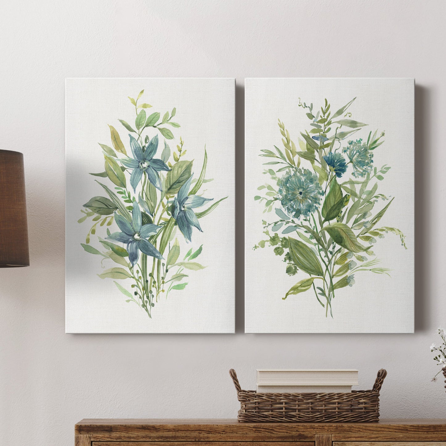 Greenery I Premium Gallery Wrapped Canvas - Ready to Hang - Set of 2 - 8 x 12 Each