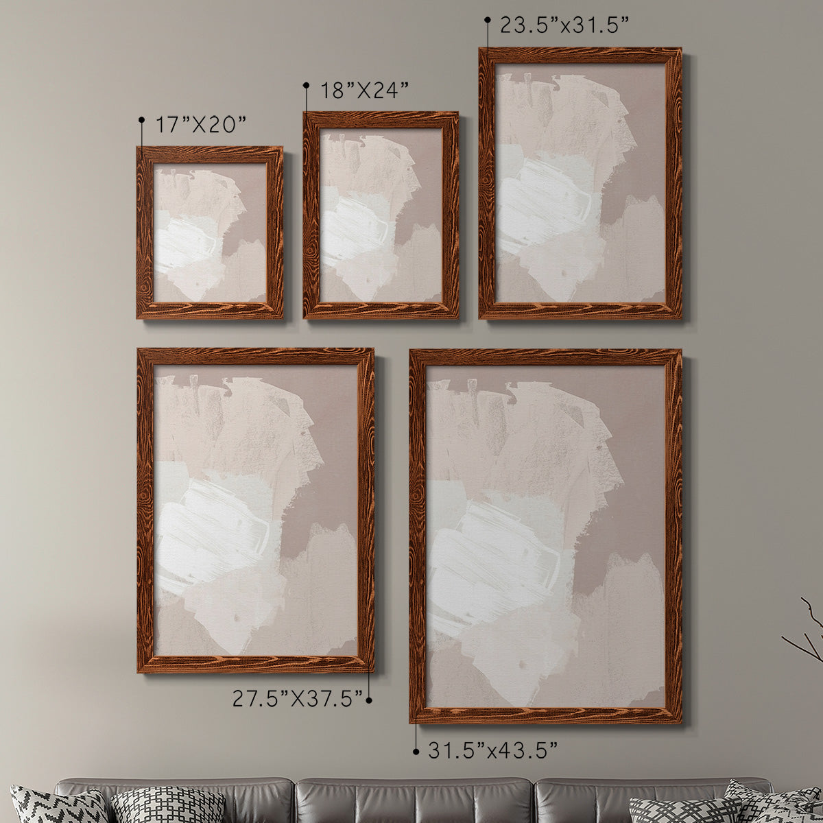 Cloud Slate I - Barnwood Framed Canvas Set