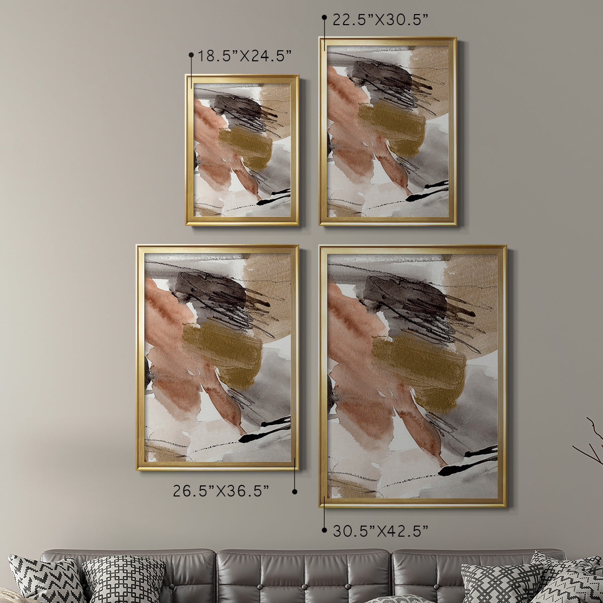 Antique Gold II - Modern Framed Canvas Print