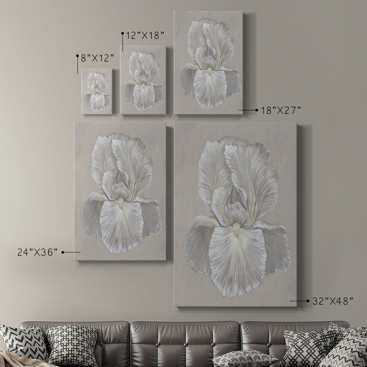 White Iris I Premium Gallery Wrapped Canvas - Ready to Hang