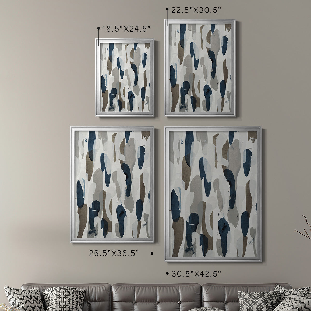 River's Run - Modern Framed Canvas Print