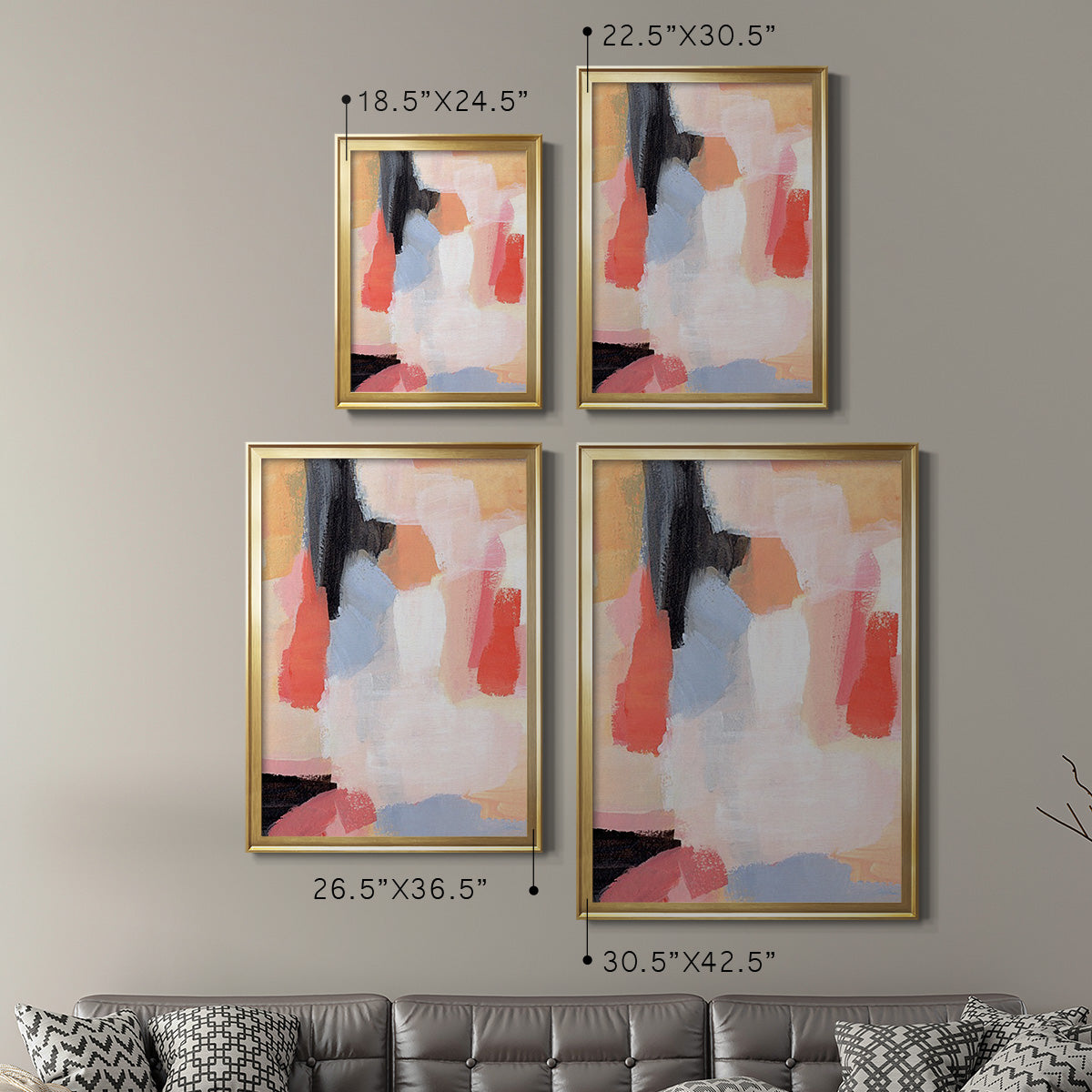 Aerial Scarlet II - Modern Framed Canvas Print