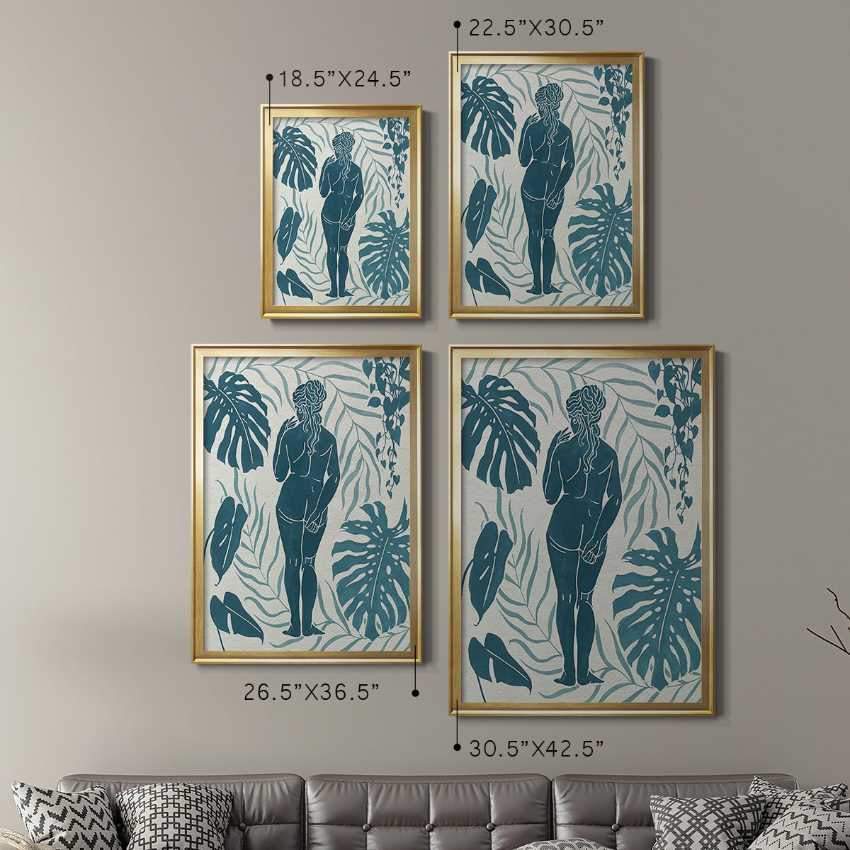 Moon Gazer III - Modern Framed Canvas Print