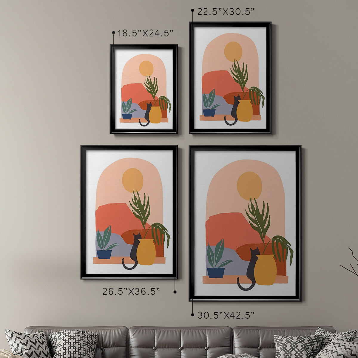 Paper Scene I - Modern Framed Canvas Print