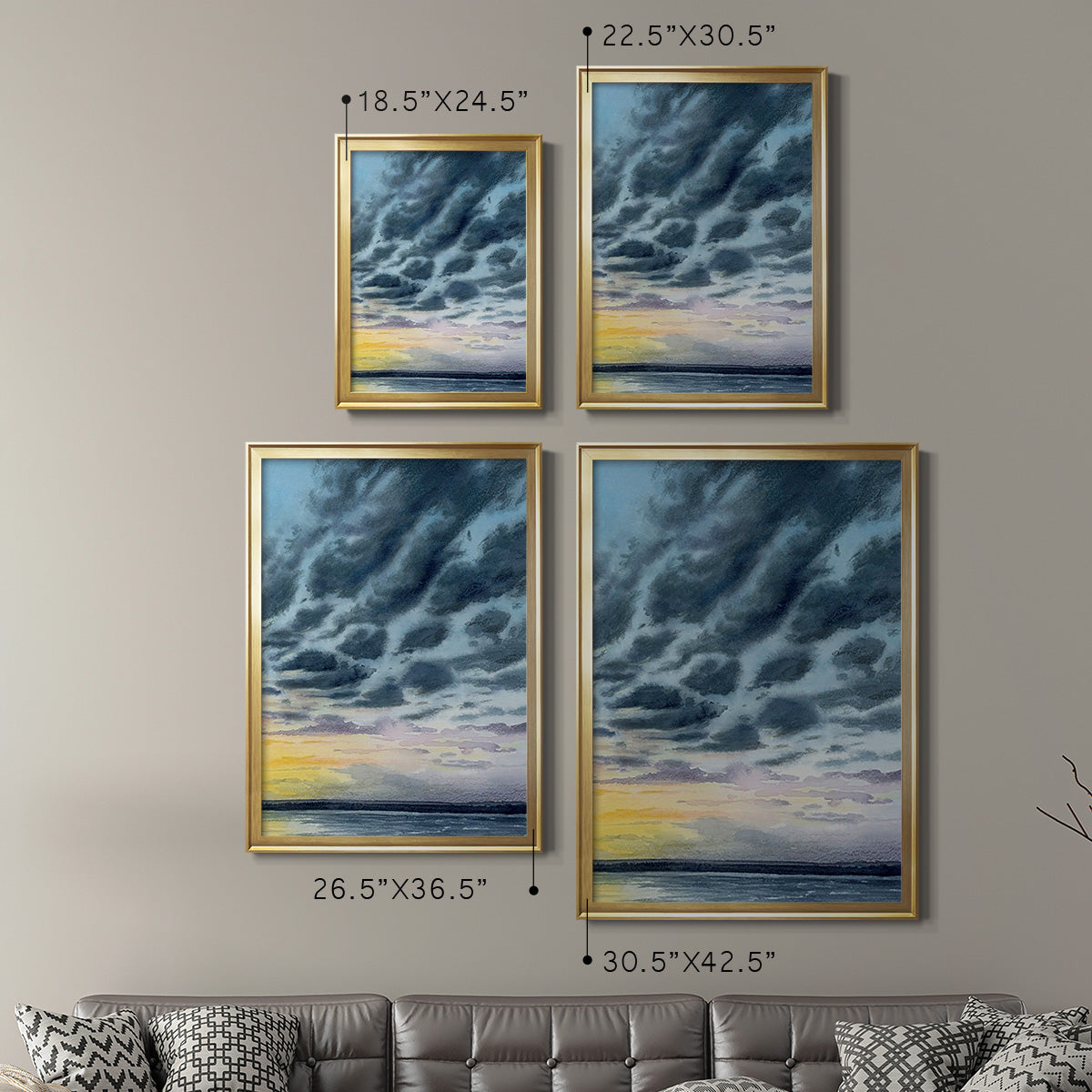 Anastasia Island Sunset II - Modern Framed Canvas Print