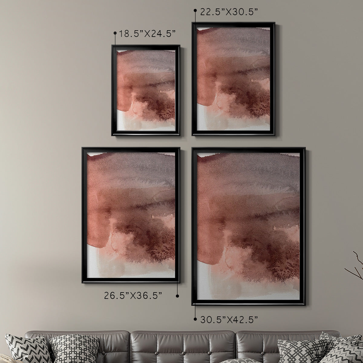 Red Ochre Abstract II - Modern Framed Canvas Print