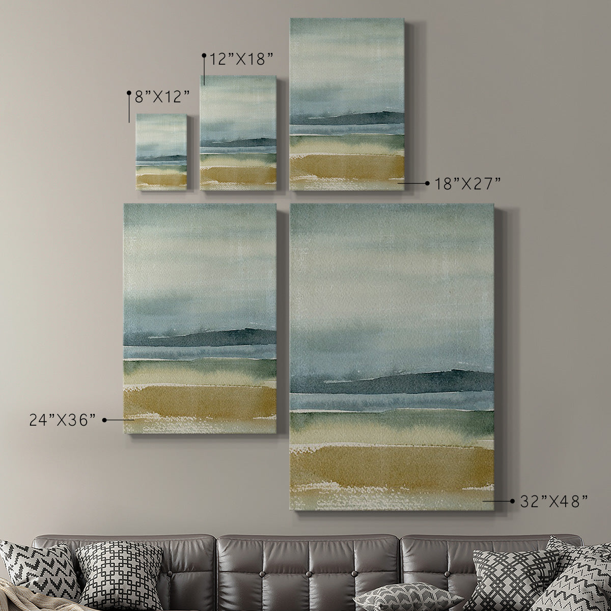 Ochre Outlook I Premium Gallery Wrapped Canvas - Ready to Hang