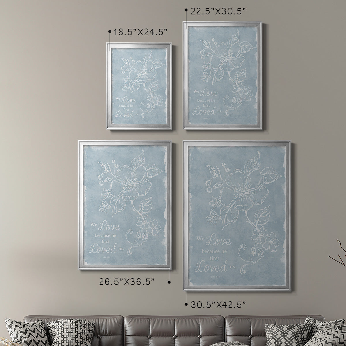 Loved Us First - Modern Framed Canvas Print