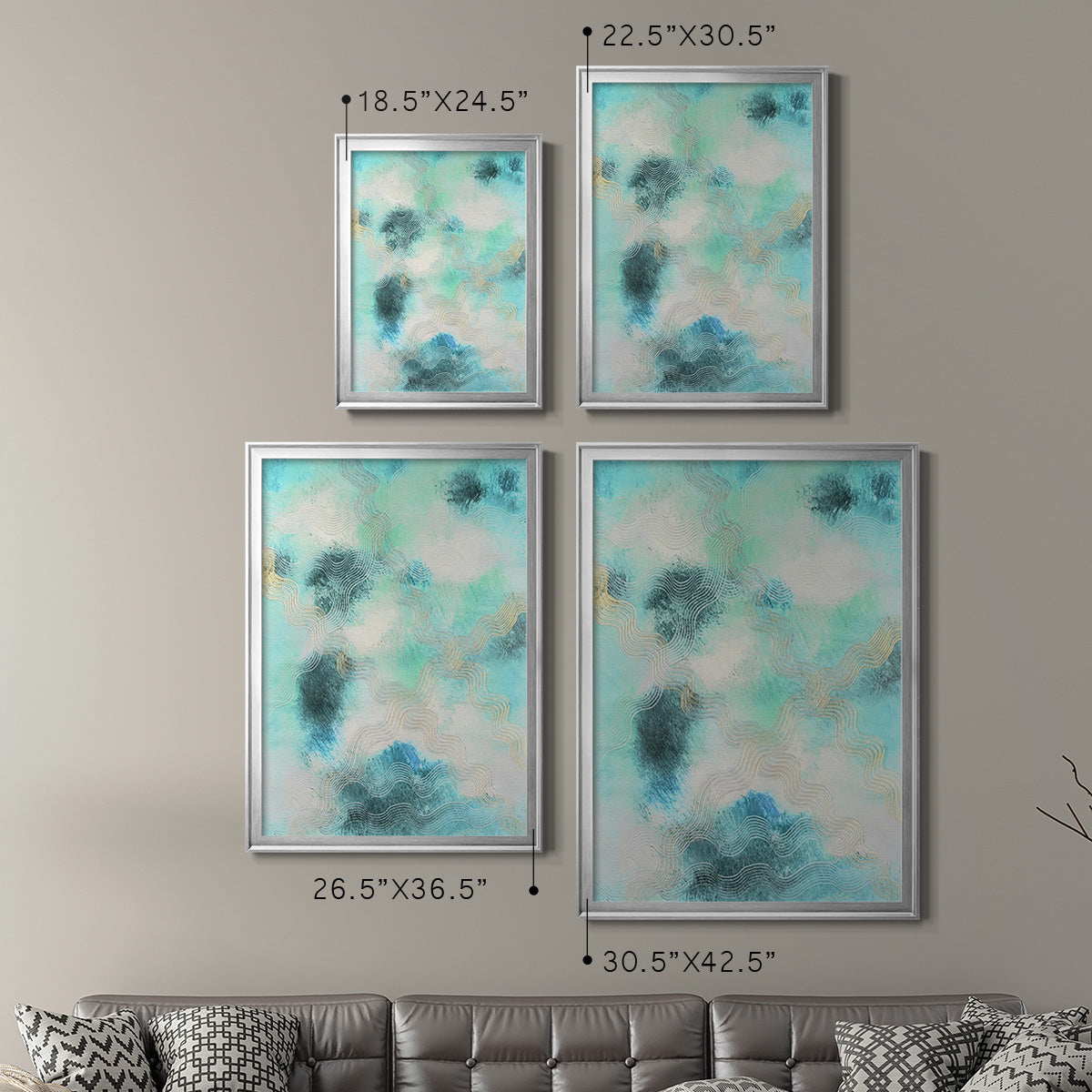 Blue Shift I - Modern Framed Canvas Print