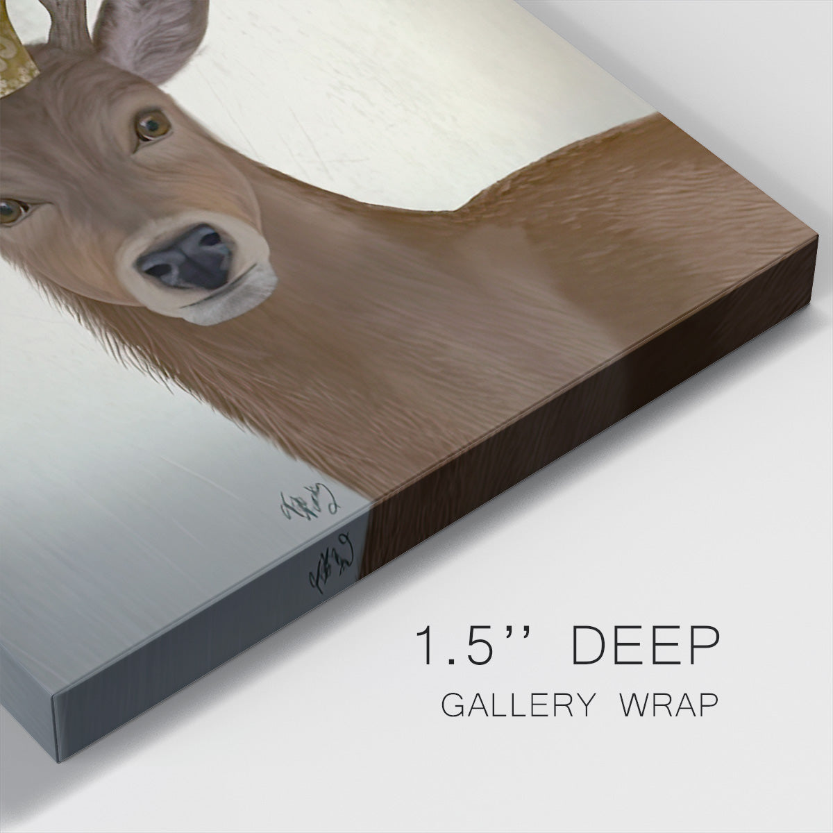 Christmas Gift Bearing Deer - Gallery Wrapped Canvas