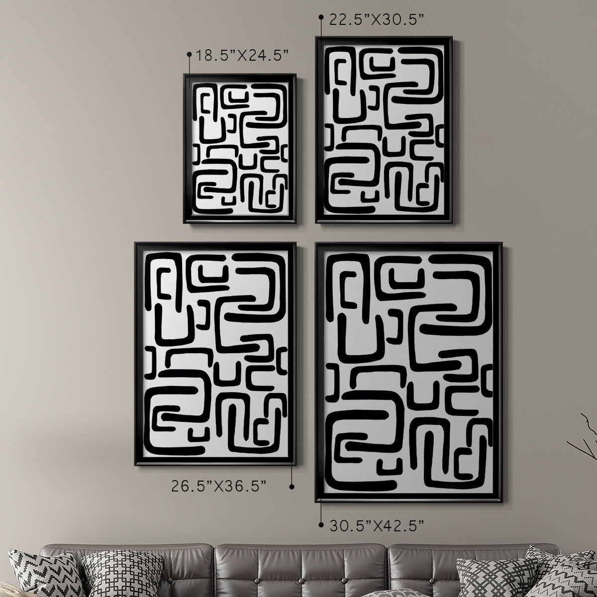 Shuffle II - Modern Framed Canvas Print