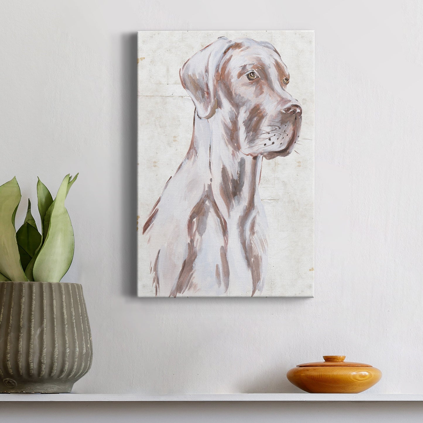 Sitting Dog IV - Canvas Art Print