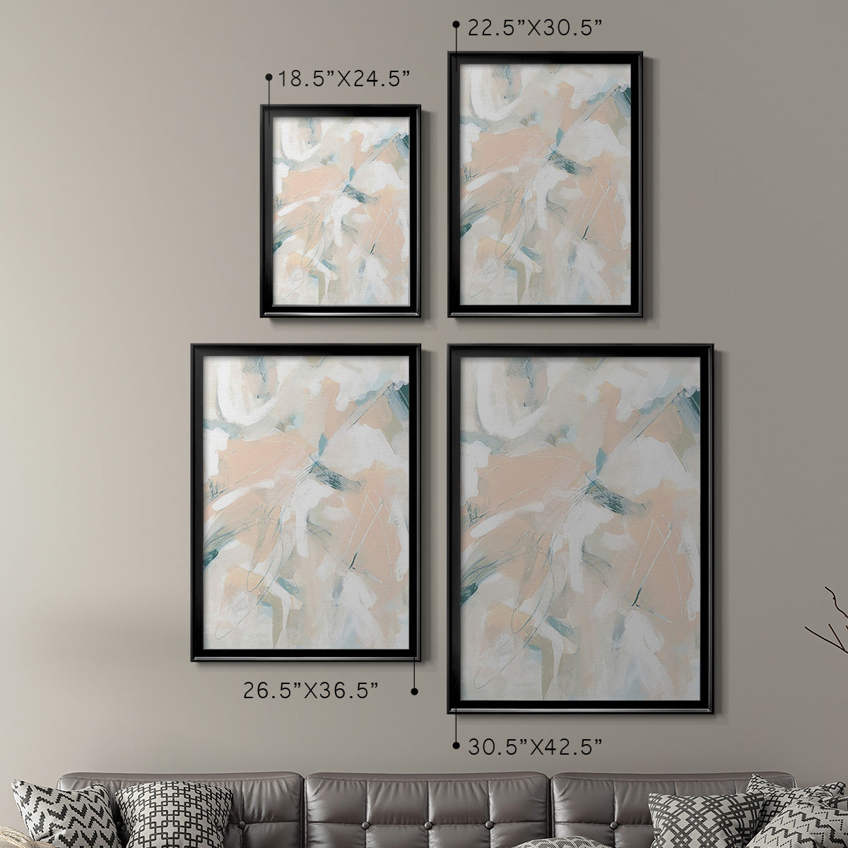 Sandstone Engraving I - Modern Framed Canvas Print