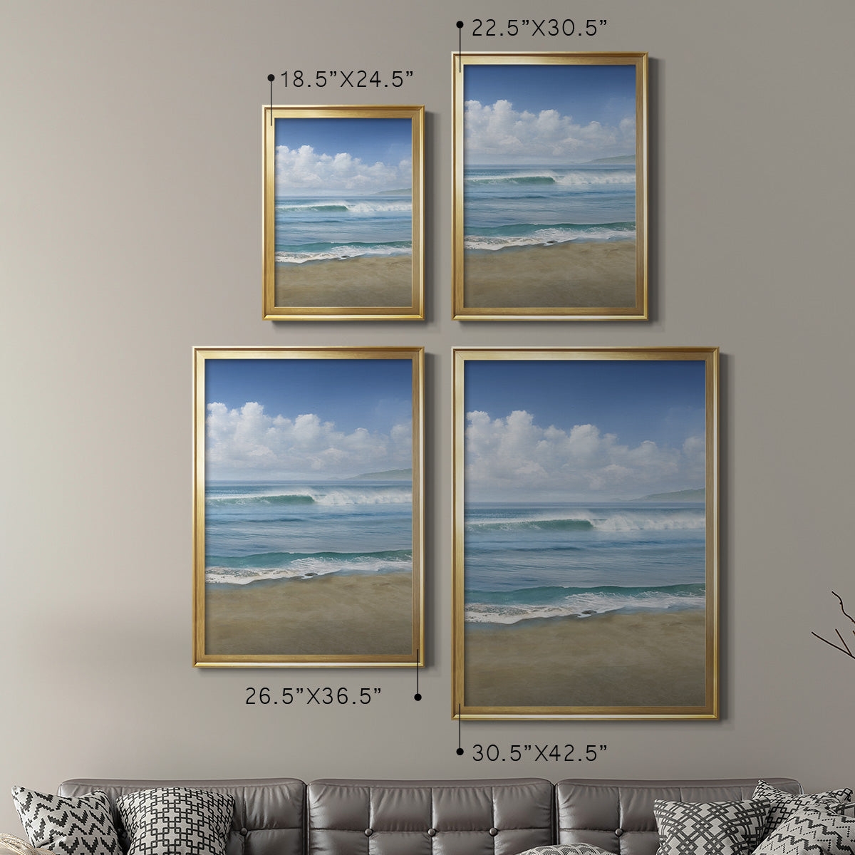 Timeless Waves - Modern Framed Canvas Print