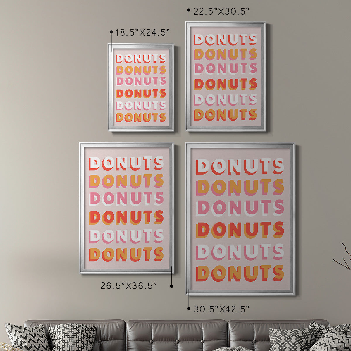 Donuts - Modern Framed Canvas Print