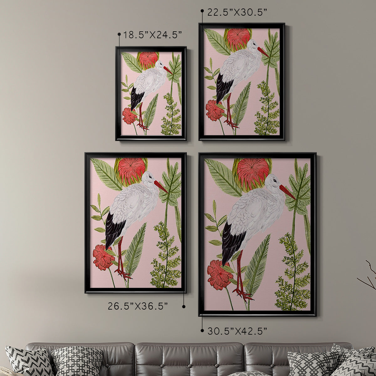 Birds in Motion IV - Modern Framed Canvas Print