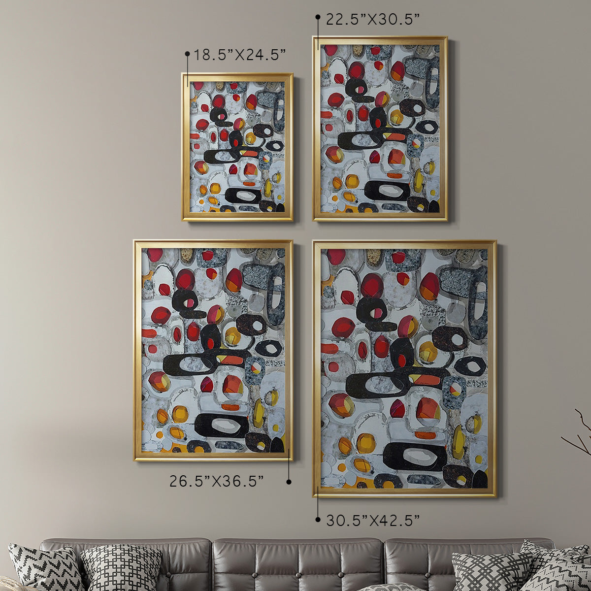 Fruit Collage I - Modern Framed Canvas Print