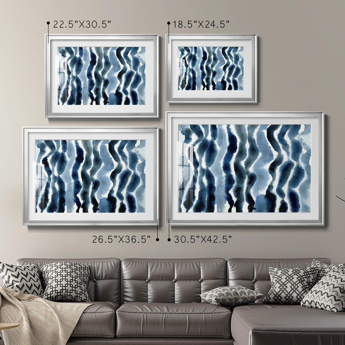 True Blue Wave I - Modern Framed Art Print