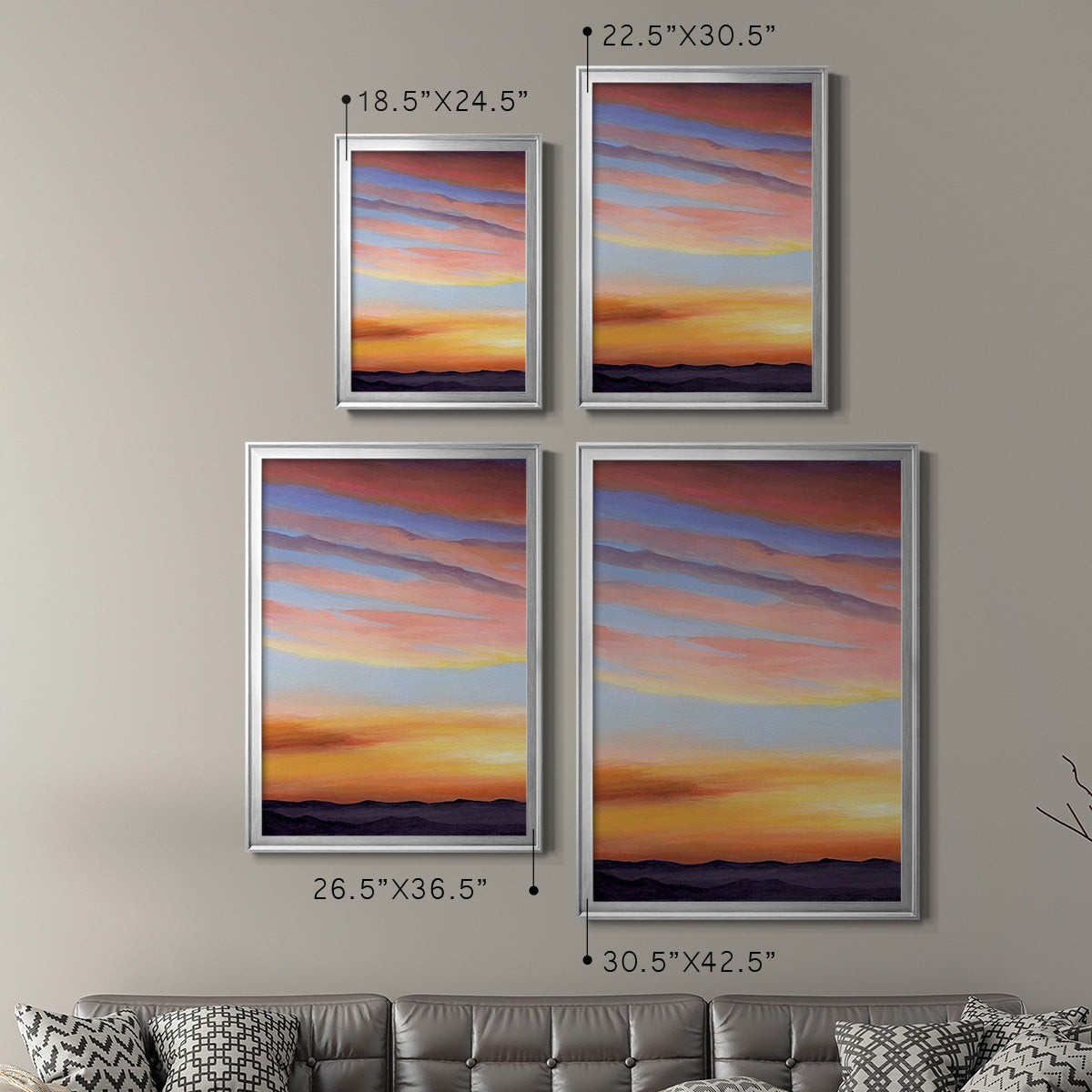 Ignited Dusk I - Modern Framed Canvas Print